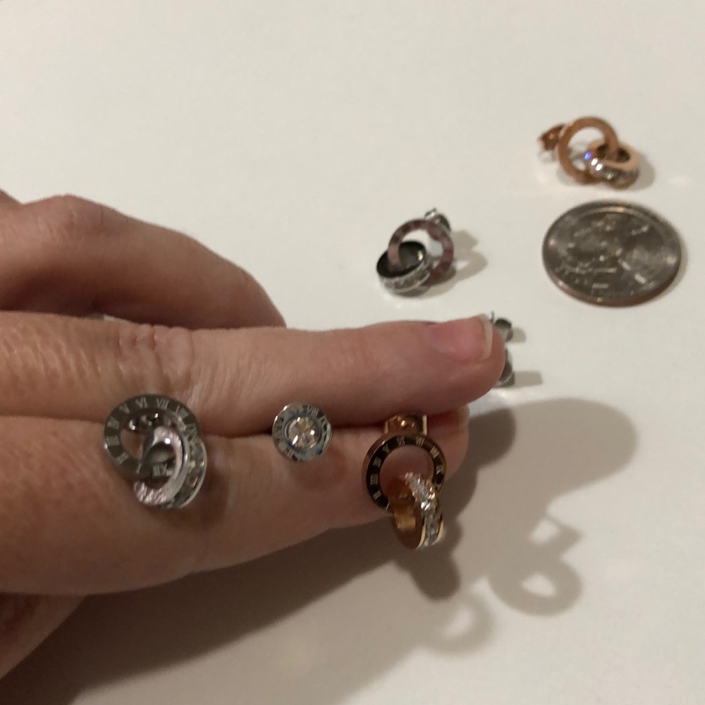 Roman Numeral Earrings - Picture 2 of 3